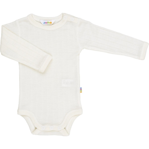 Joha Romper - Wol/Zijde - l/s - Creme - Joha - 80 - Romper L/S