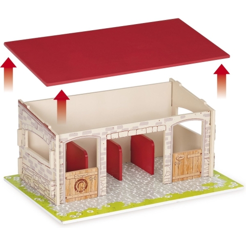 Papo Paardenstal - 40 x 18 x 27 cm - Papo - OneSize - Speelgoeddieren
