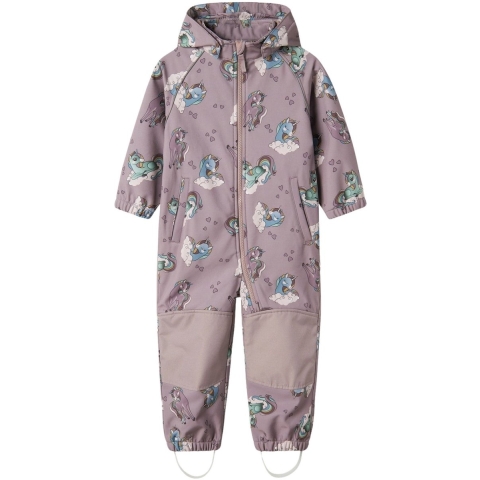 Name It Softshellpak m. Fleece - Noos - NmfAlfa08 - Purple Dov - Name It - 1 jaar (80) - Softshell