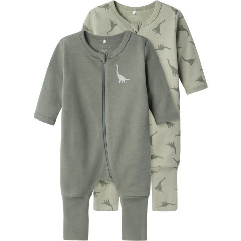 Name It Pyjamapak - Noos - NbmNachtpak - 2-pack - Agave Green - Name It - 1½ jaar (86) - Pyjamapak