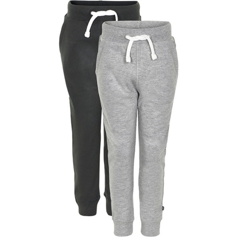 Minymo Joggingbroek - 2-pack - Zwart/Grijs Gevlekt - Minymo - 5 jaar (110) - Broeken - Katoen