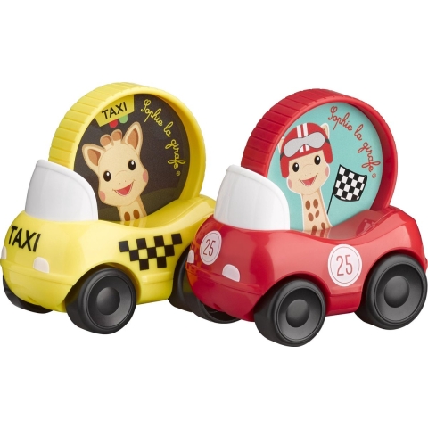 Sophie la Girafe Auto's - 2-pack - Rood/Geel - Sophie la Girafe - OneSize - Auto