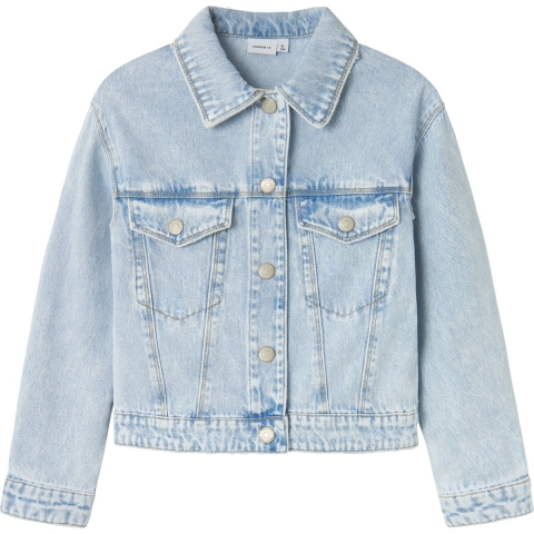 Name It Spijkerjas - Noos - NkfMila - Light Blue Gebleekt Denim - Name It - 6 jaar (116) - Spijkerjas