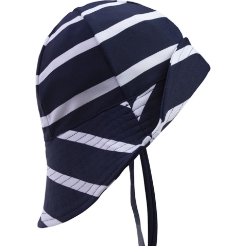Petit Crabe Badmuts - UV50+ - Navy/Wit Gestreept - Petit Crabe - 0-2 jaar (50-92) - Badmuts