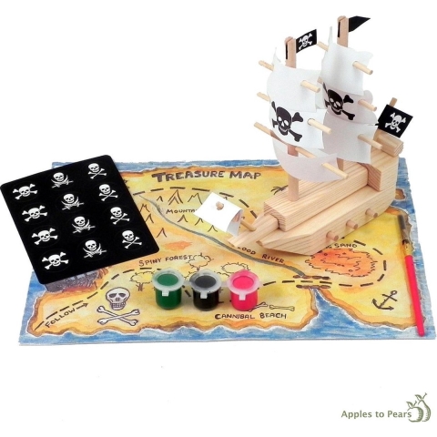 Gift In A Tin Bouwwerf Speelset - Bouwen - Pirate Ship In A Tin - Gift In A Tin - OneSize - Speelgoed