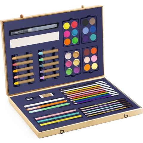 Djeco Tekenset - 60 Onderdelen - Multicolour - Djeco - OneSize - Tekenset