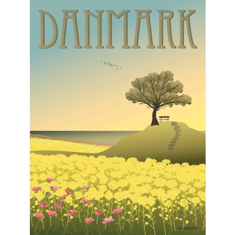Vissevasse Poster - 30x40 - Denemarken - De koolzaadvelden - Vissevasse - OneSize - Poster