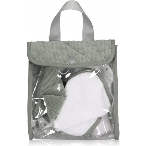 MaMaMeMo Poppen Eet Set ik Tas - 8 Onderdelen - Corduroy - Mint - MaMaMeMo - OneSize - Poppentoebehoren