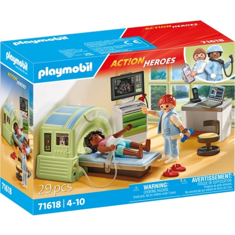 Playmobil Action Helden - Radioloog met patiënt - 71618 - 29 Ond - Playmobil - OneSize - Speelgoed