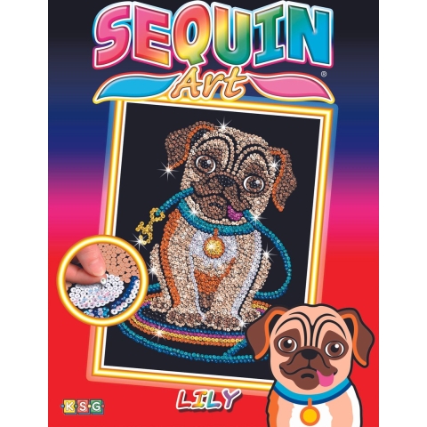 Sequin Art Paillettenkunst - Lily - Mopshond - Sequin Art - OneSize - Creatieve Speelset