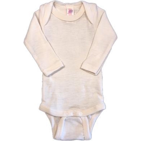 Engel Romper - l/s - Wol/Zijde - Naturel - Engel - 50/56 - Romper L/S