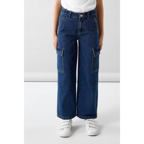 Name It Jeans - Cargo - Noos - NkfRose - Dark Blue Denim - Name It - 7 jaar (122) - Jeans