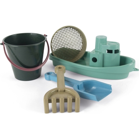 Dantoy Strandset - 5 Onderdelen - Boot - Blue Maritiem speelgoed - Dantoy - OneSize - Zandspeelgoed