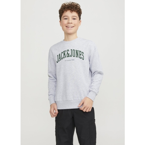 Jack & Jones Sweatshirt - JjeJosh - Noos - White Melange - Jack & Jones - 10 jaar (140) - Sweatshirt
