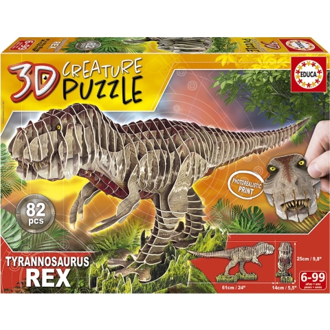 Educa 3D-Puzzel - T-Rex - 82 Bakstenen - Educa - OneSize - Puzzel