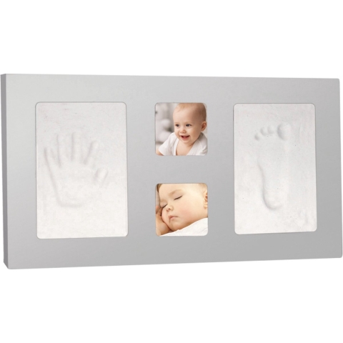 Dooky Hand- en Voetafdrukken Set - Happy Handen - Zilver - Dooky - OneSize - Creatieve Speelset