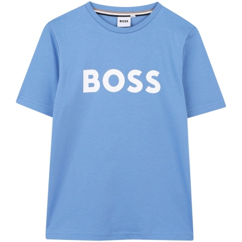 BOSS T-Shirt - Navy m. Wit - BOSS - 14 jaar (164) - T-Shirt