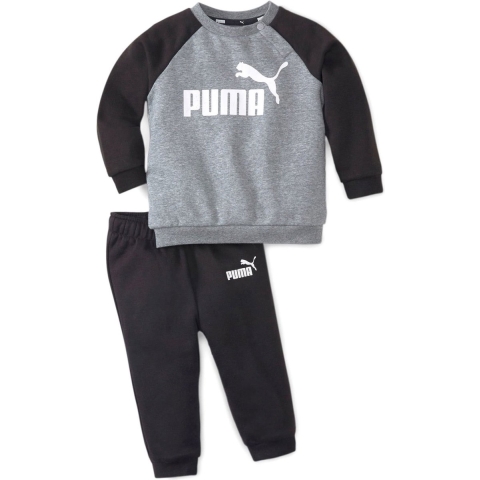 Puma Sweatset - Aas Raglan - Grijs Gevlekt/Zwart - Puma - 1 jaar (80) - Sweatset