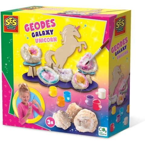 SES Creative - Echte geodes - Eenhoorn & Galaxy - SES Creative - OneSize - Creatieve Speelset