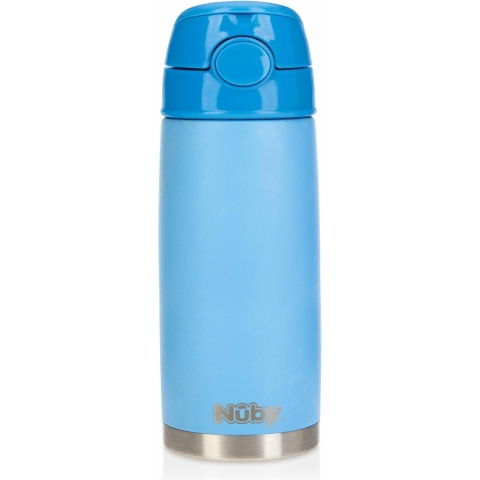 Nuby Thermofles m. Rietje - 420ml - Blauw - Nuby - OneSize - Thermofles