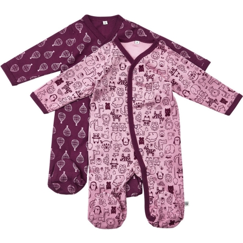 Pippi Boxpakjes - 2-pack - Roze/Paars m. Print - Pippi Baby - 2 jaar (92) - Boxpak
