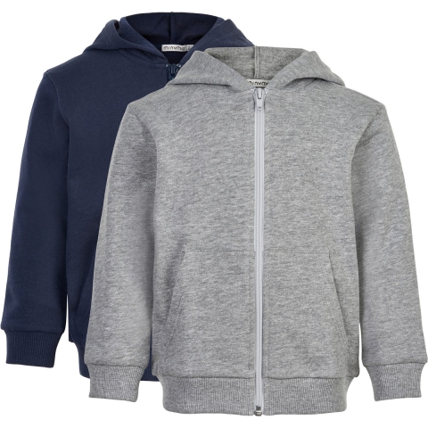 Minymo Cardigan - 2-pack - Grijs Gevlekt/Navy - Minymo - 7 jaar (122) - Cardigan
