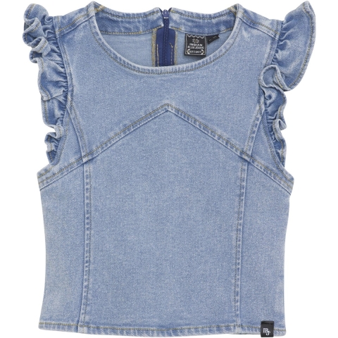 Indiaas Blue Jeans Overhemd - Light Denim Blue - Indian Blue Jeans - 10 jaar (140) - Overhemd