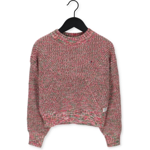 Tommy Hilfiger Blouse - Gebreid - Chunky Melange - Beige/Multi - Tommy Hilfiger - 14 jaar (164) - Blouse