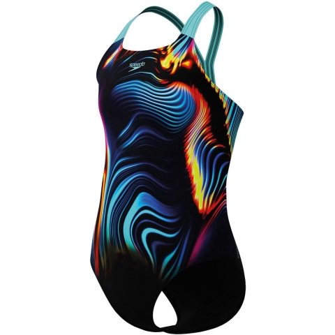 Speedo Zwempak - Digitale Placement Powerback - Blue - Speedo - 15-16 jaar (170-176) - Badmode