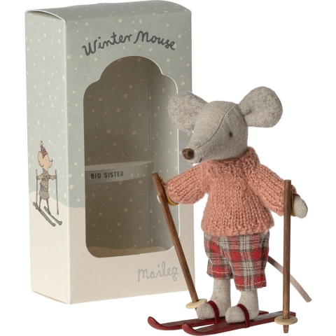 Maileg Muis - 13 cm - Grote zus m. Ski - Maileg - OneSize - Pop