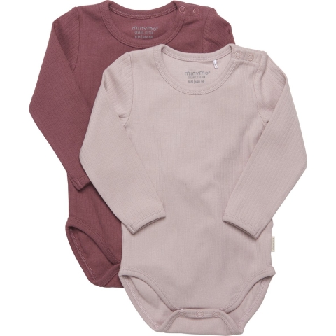 Minymo Rompers l/s - 2-pack - Violet Ice - Minymo - 1½ jaar (86) - Romper L/S