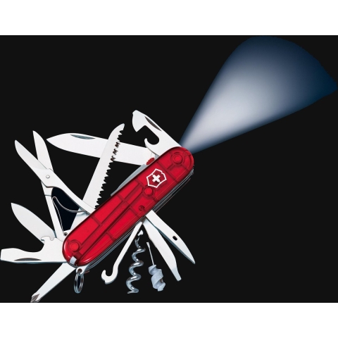 Victorinox Huntsman Lite 1.7915.T Zwitsers zakmes Aantal functies 21 Rood (transparant)