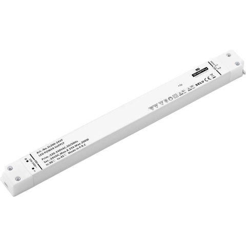 Dehner Elektronik LED 24V200W-MM-EU LED-transformator, LED-driver Constante spanning 200 W 8.33 A 24 V/DC Geschikt voor meubels, Overbelastingsbescherming,
