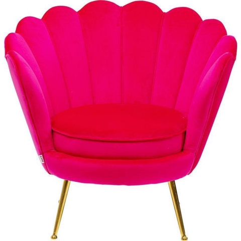 Kare Design Water Lily Gold Fauteuil - Roze Fluweel