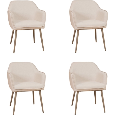 Bronx71 Scandinavische eetkamerstoel Elin off white gerecyclede stof -