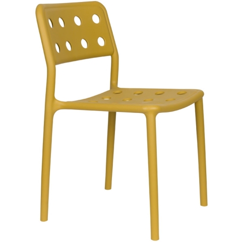 Giga Meubel - Tuinstoel Geel - 53x46x80cm - Serra - Set van 4