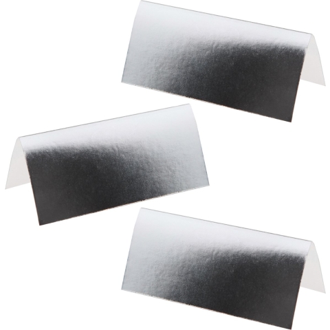 Naamkaartjes/plaatskaartjes metallic - Bruiloft - zilver - 100x stuks - 7 x 3 cm -