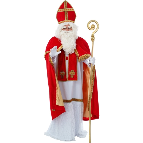 Sinterklaas kostuum - inclusief gouden staf 185 cm One size -