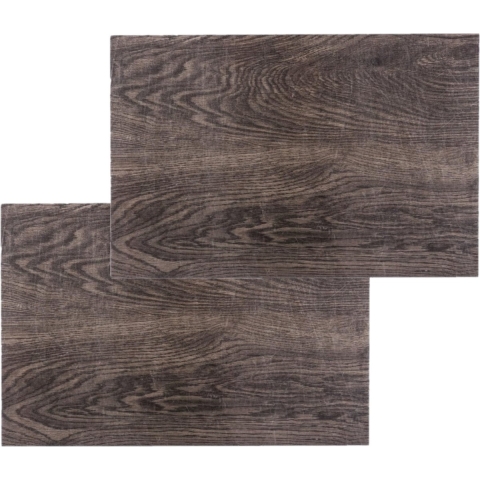 Secret de Gourmet tafel placemat in walnoot hout print - Set van 8x stuks - PVC - 45 x 30 cm - Onder -
