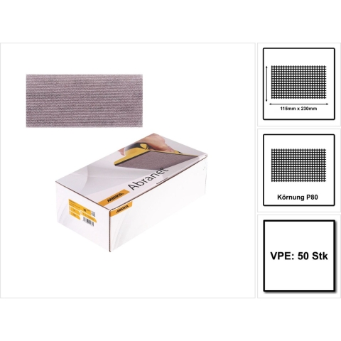 Mirka ABRANET 115x230mm Grip | P80 | 50/verpakking - 5411205080