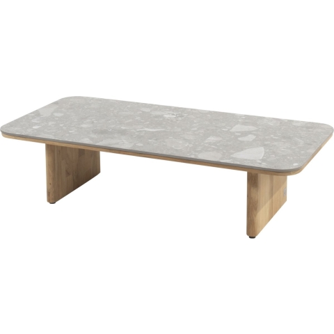 Lucas salontafel teak 120 x 60 x 30 cm Met keramiek terrazzo tafelblad 4SO - 4so