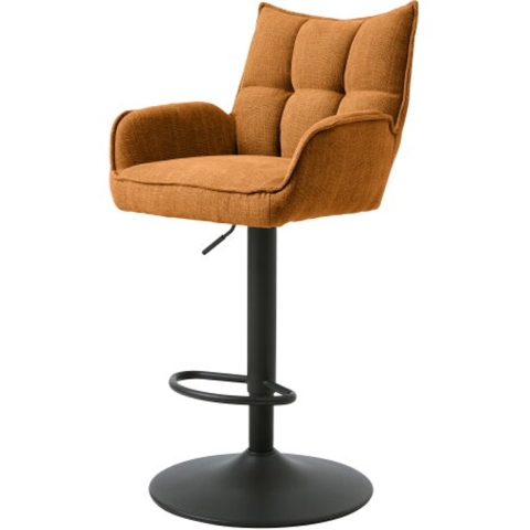 Giga Living - Barstoel Oranje Stof - Verstelbaar - Marilla - Set van 2