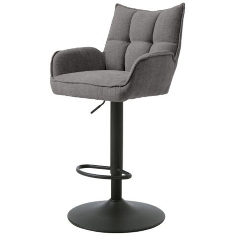 Giga Living - Barstoel Grijs Stof - Verstelbaar - Marilla - Set van 2