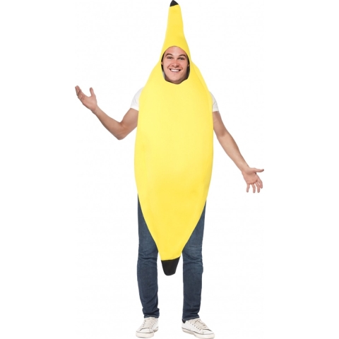 Bananen kostuum - geel - volwassenen - one size - Carnaval verkleedkleding - funny One size -