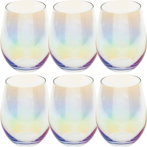 Secret de Gourmet Tumbler drink glazen - 6x stuks - parelmoer - 540 ml - Drinkglazen - Waterglazen -