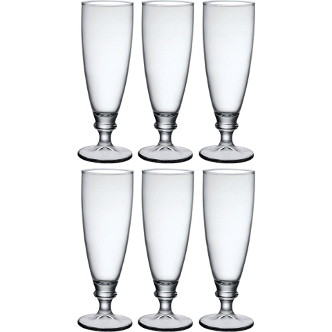 6x Stuks luxe Harmonia bierglazen op voet 275 ml -