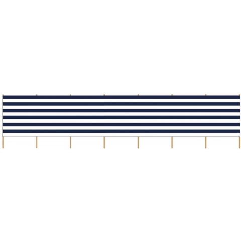 Strand/camping windscherm gestreept wit/blauw 4,65 x 1,50 meter -