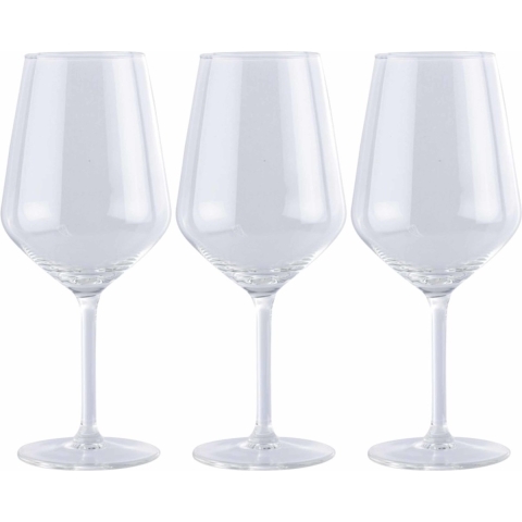 Luxury Houseware Wijnglazen - 12x stuks - rode wijn glazen - 530 ml - glas -