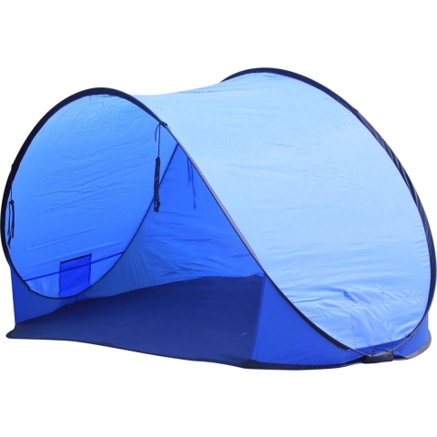 Beachshelter pop-up windscherm blauw 200 x 100 cm -