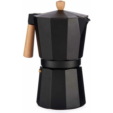 Aluminium moka/koffiezetter zwart 650 ml -